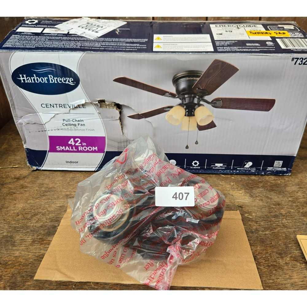 Harbor Breeze Centreville 42in Fan 3 Light Kit Socket Ring Bronze #732082